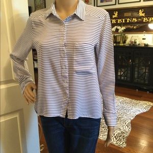 Button down shirt by Girl Craz in blue and White stripes. Size medium.